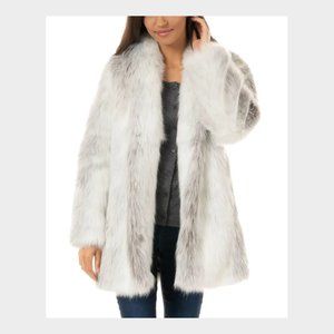 Donna Salyers Fabulous Furs Icelandic Fox Faux Fur Shawl Collar Coat